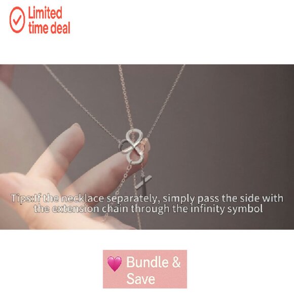 Dainty 14K Gold Filled Cross Infinity Necklace, 16" Chain with Extension - Picture 8 of 8